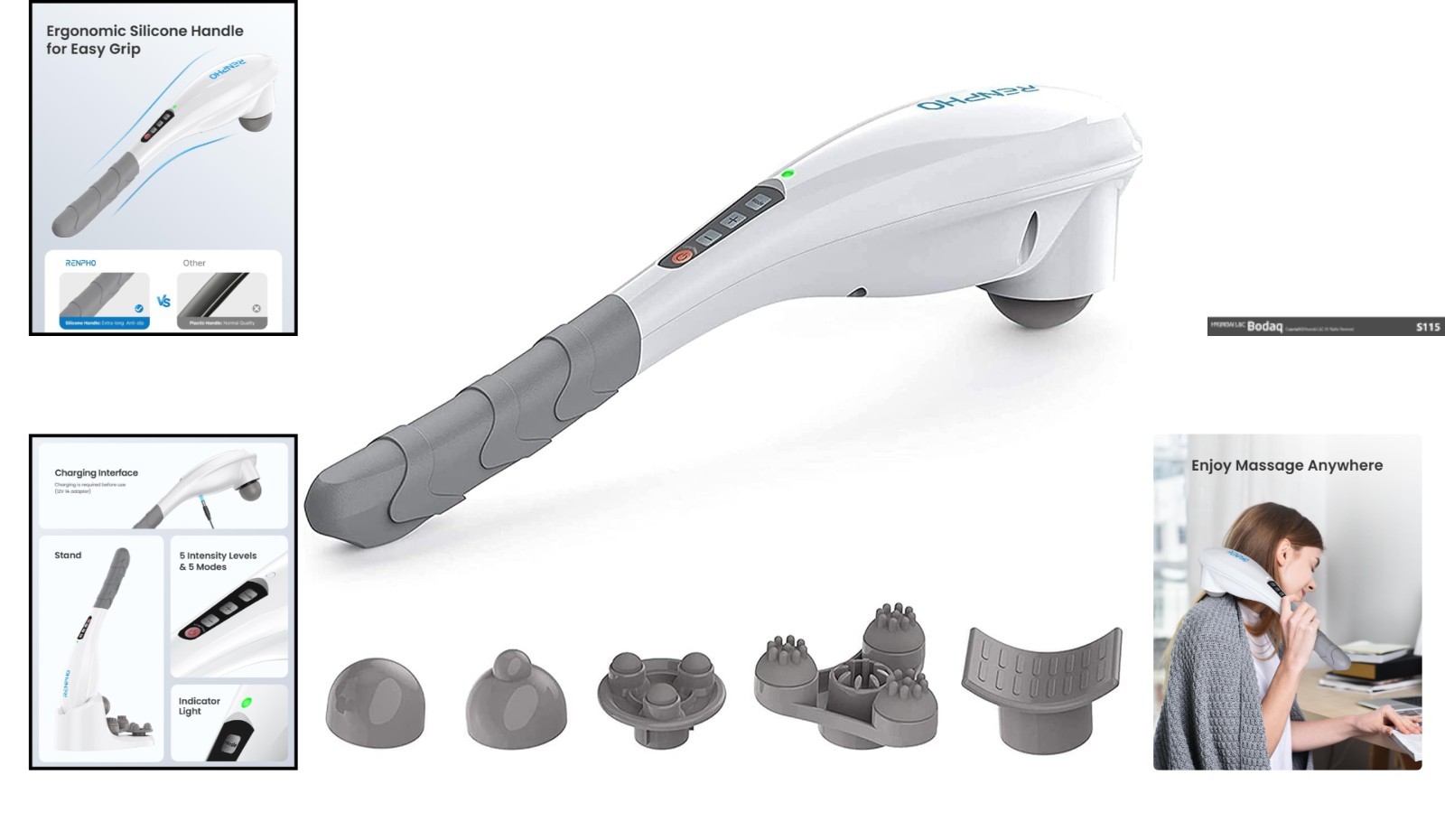 Lightweight Handheld Massager with 5 Speeds – Perfect for Targeted Muscle Relief