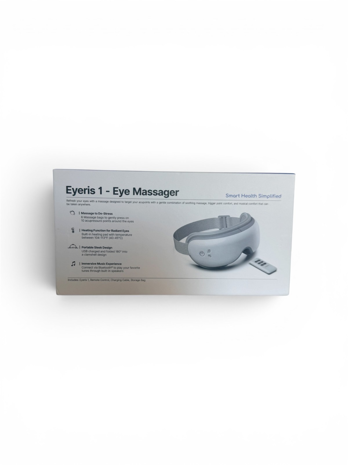 RENPHO Eyeris 1 Eye Massager Heat Compression Bluetooth Remote Complete