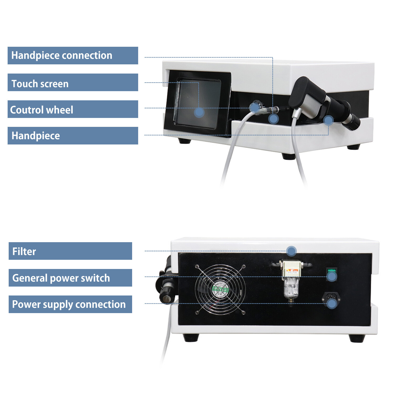 10 Bar ED Shockwave Therapy Machine Pneumatic Shock Wave Treatment Pain Relief