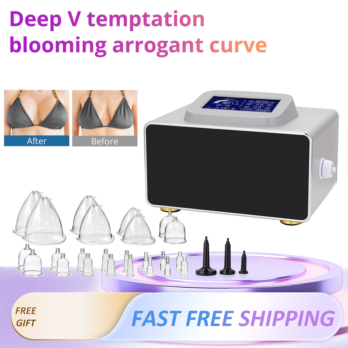 120ml Cups Breast Enlargement Buttock Enhance Machine Body Massager 4 Modes