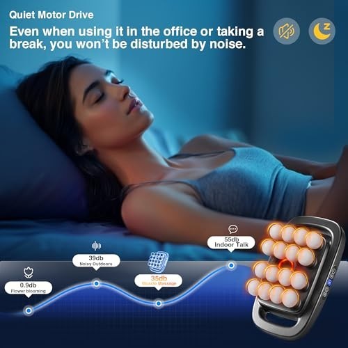 Deep Tissue Massage Gun with 16 Heads, 30 Speeds, 3 Modes, Red Light Therapy, Qu