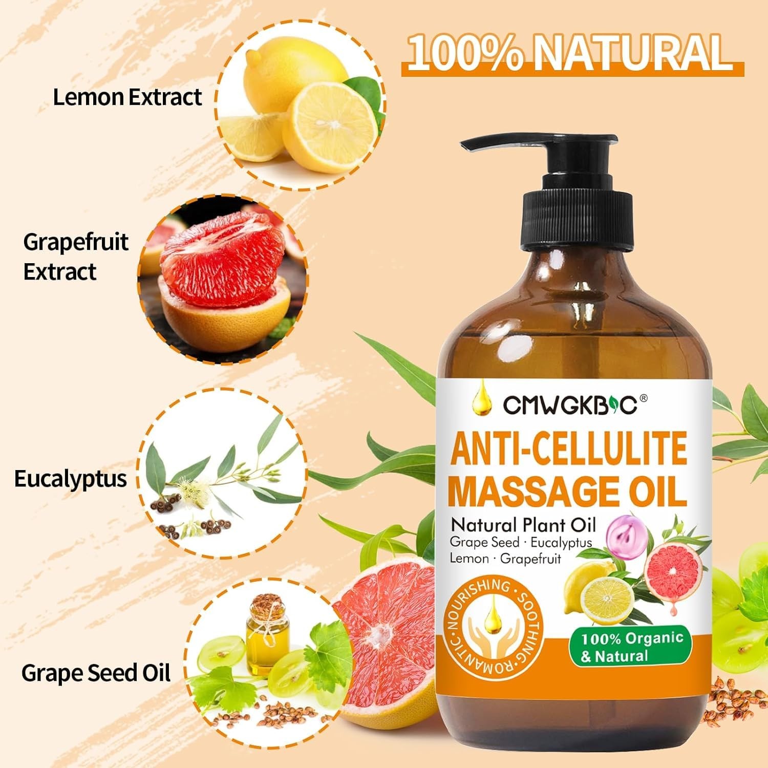 Anti Cellulite Oil Massage for 6.8 Fl Oz (Pack of 1), A