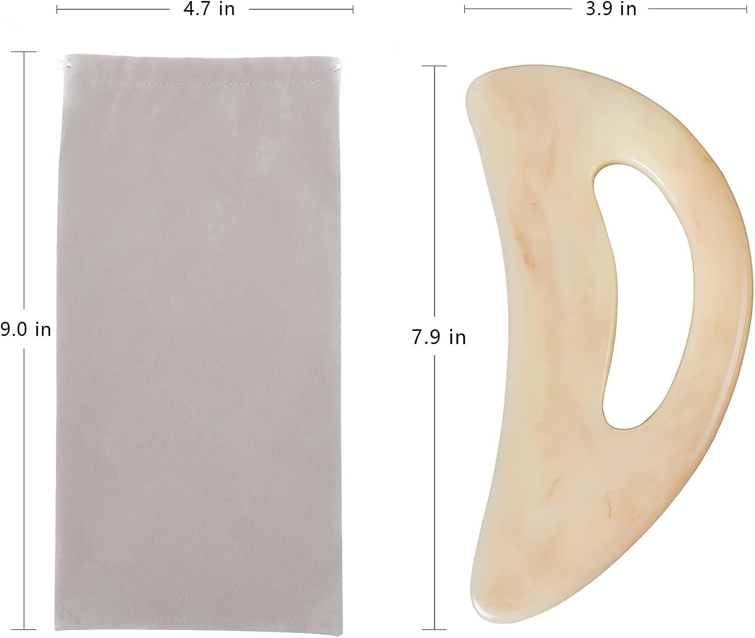 Large Resin Gua Sha Massage Tool for Muscle Scraping and Lymphatic Drainage
