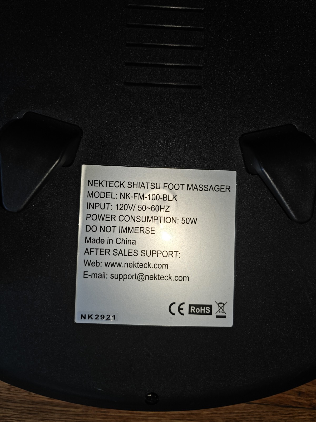 Necktek Shiatsu Heat Electric Foot Massager Corded NK-FM-100-BLK Deep Tissue