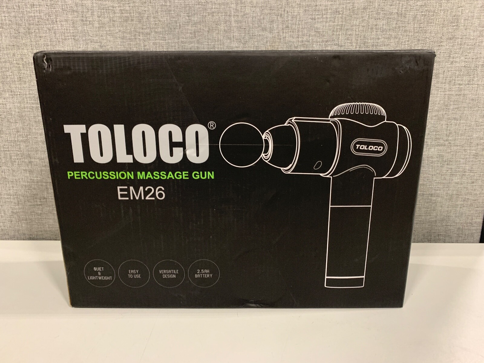 Toloco EM26 Handheld Percussion Massage Gun, 15 Attachments, Black