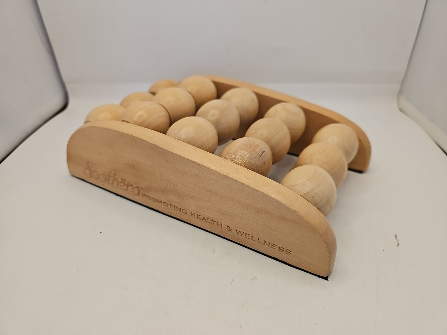 Soothera Roller Wood Foot Massager Reflex Gymnastics Massage 8.5×5.5×2″ Beige