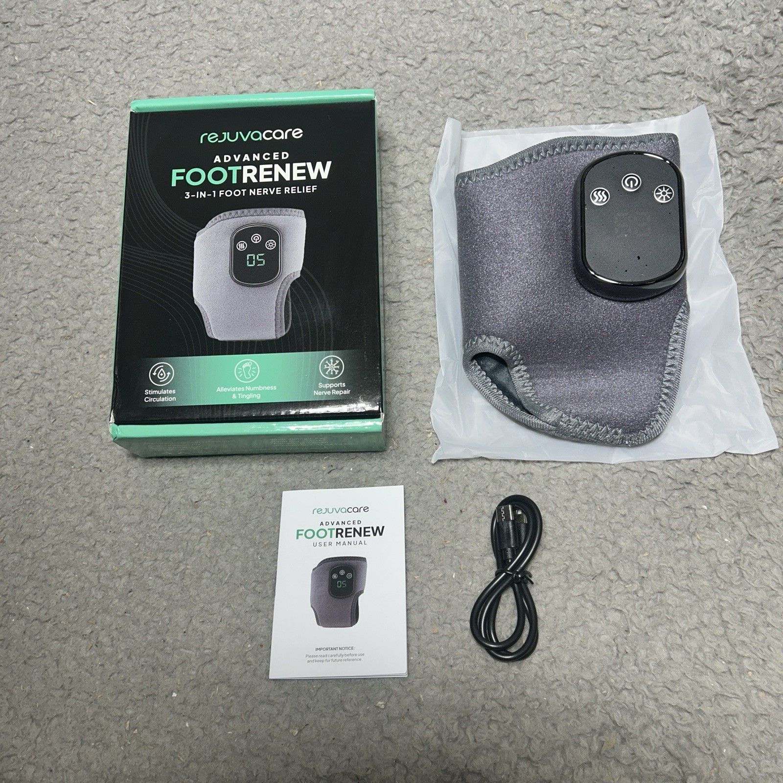 RejuvaCare Advanced Foot Renew 3 in 1 Foot Nerve Relief Massager in Box