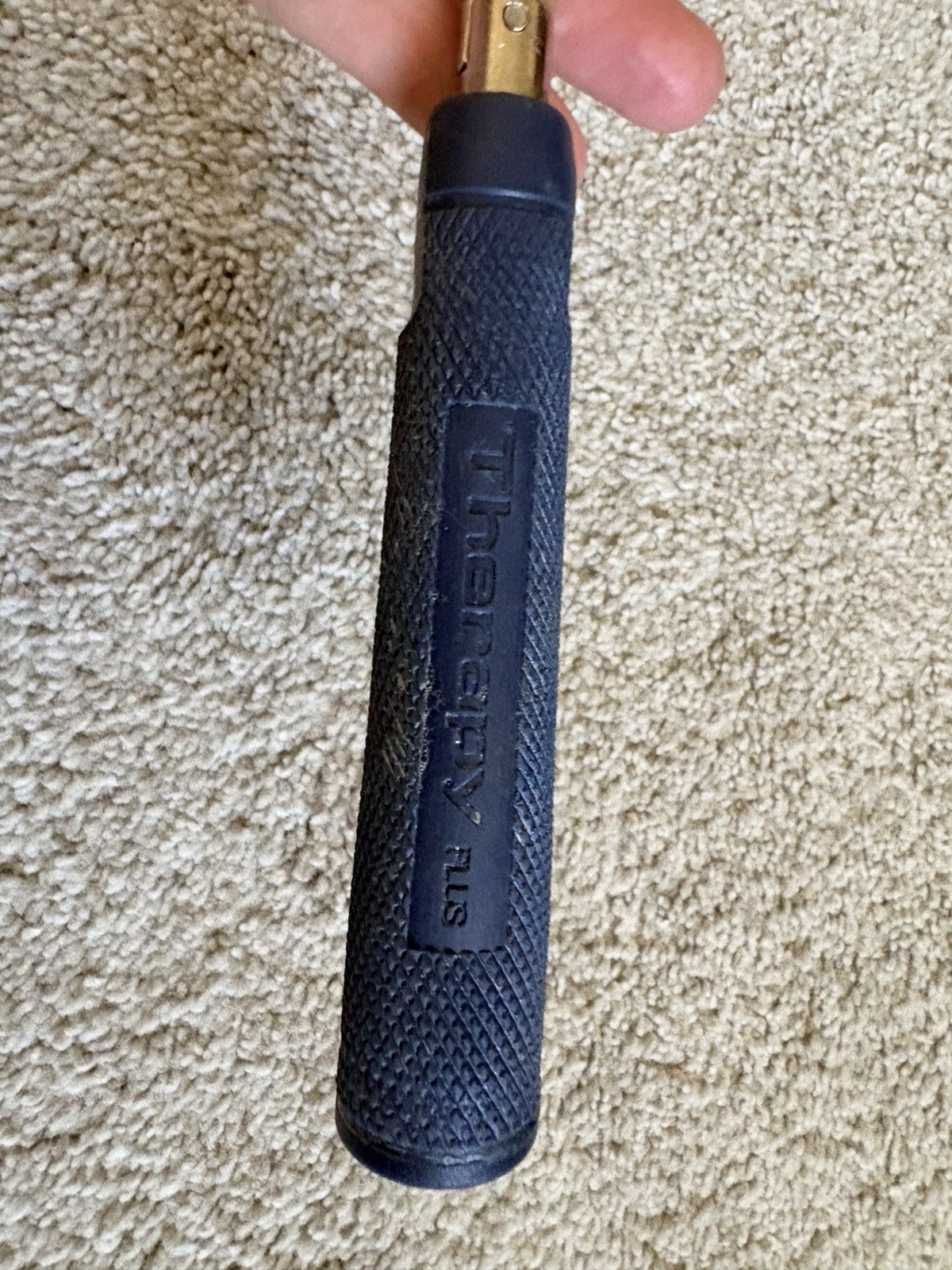 Therapy Plus Body Massage Roller Stick Handheld Blue Silver Arm Back Leg