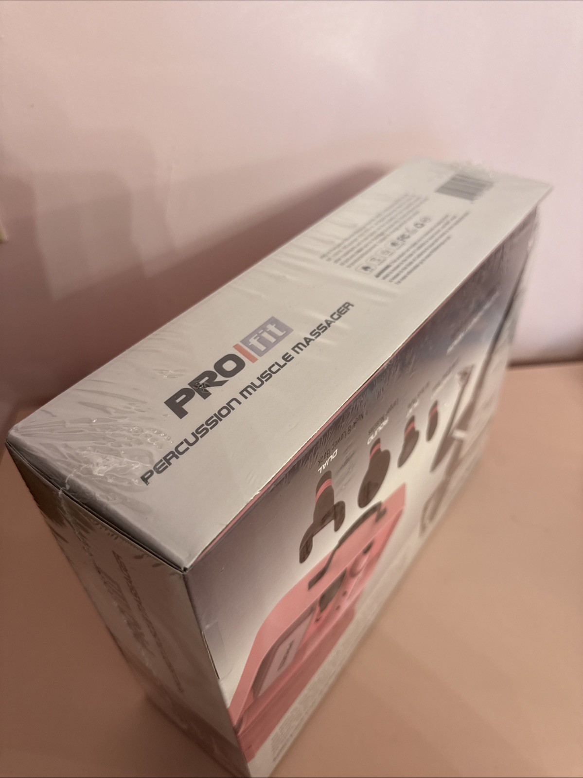 NEW Sealed Pro Fit Pink Percussion Muscle Massager 6 Speed Settings, 4 Heads