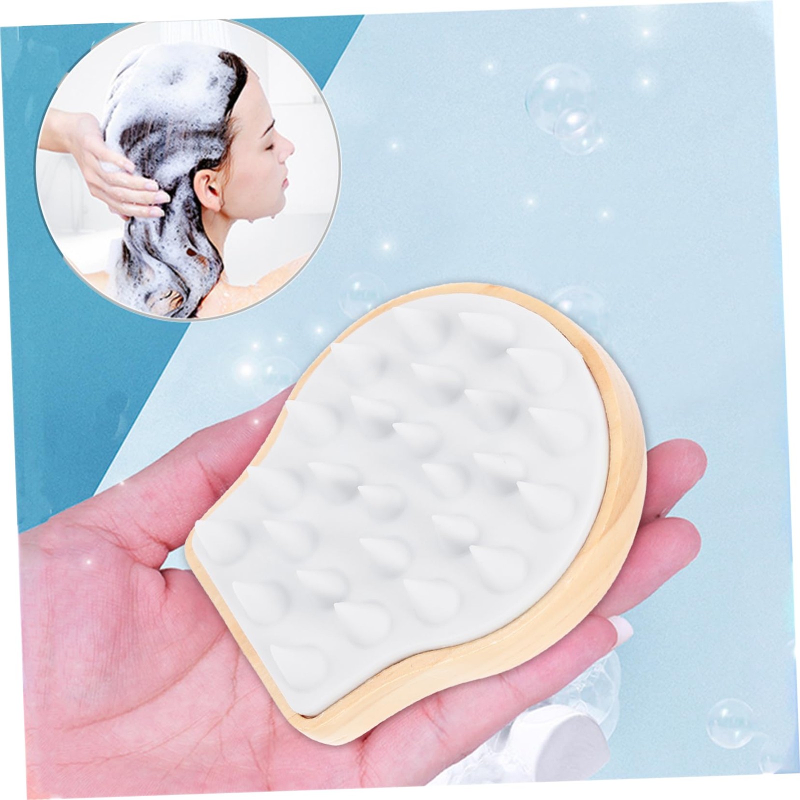 Wooden Handle Hair Cleansing Brush Ergonomic Scalp Massage Tool for Dandruff …