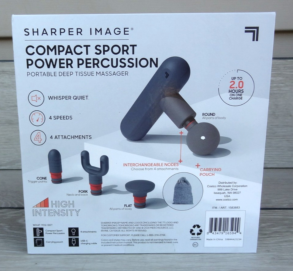 Sharper Image Compact Sport Power Percussion Portable Deep Tissue Massager 15838