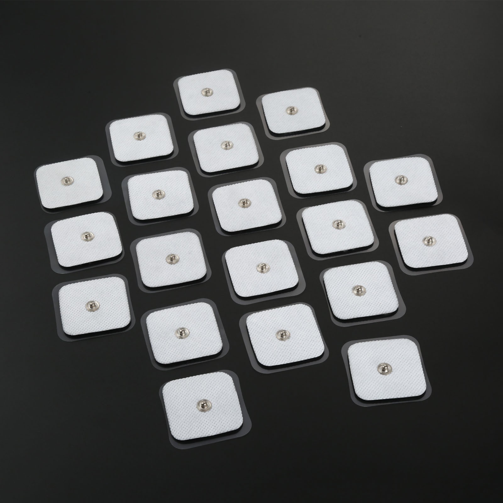 20Pcs Snap On Replacement Electrode Tens Pads 4x4cm For Physiotherapy Massagers