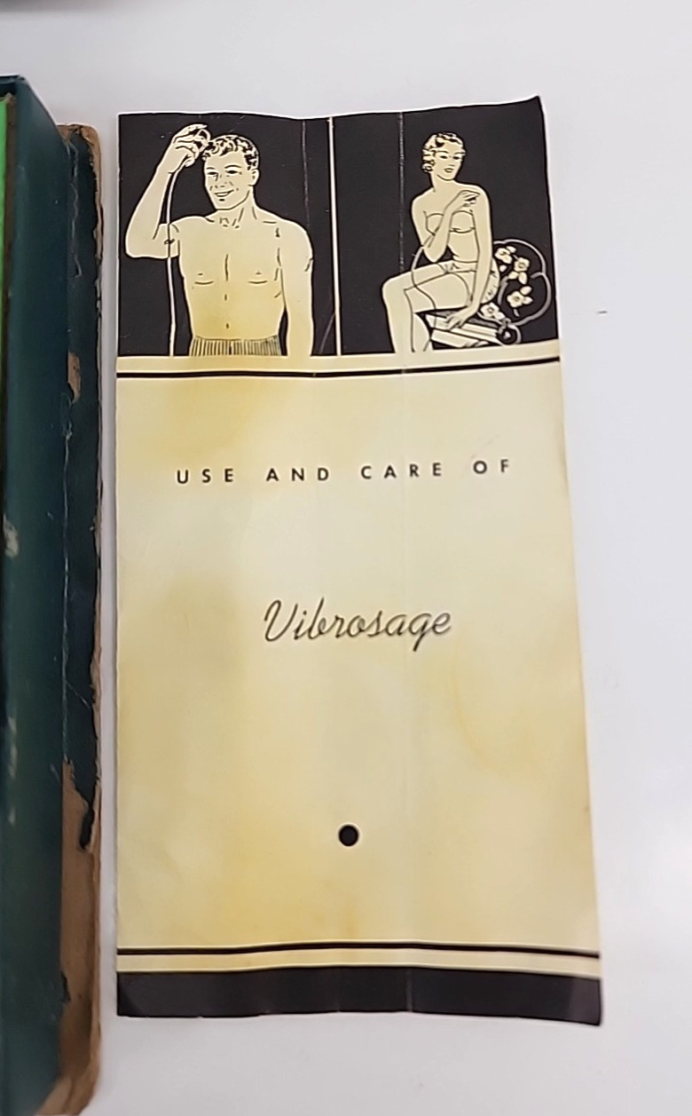 Vibrosage Model BV Massager w/ 4 Attachments Box Instructions Tested and Works
