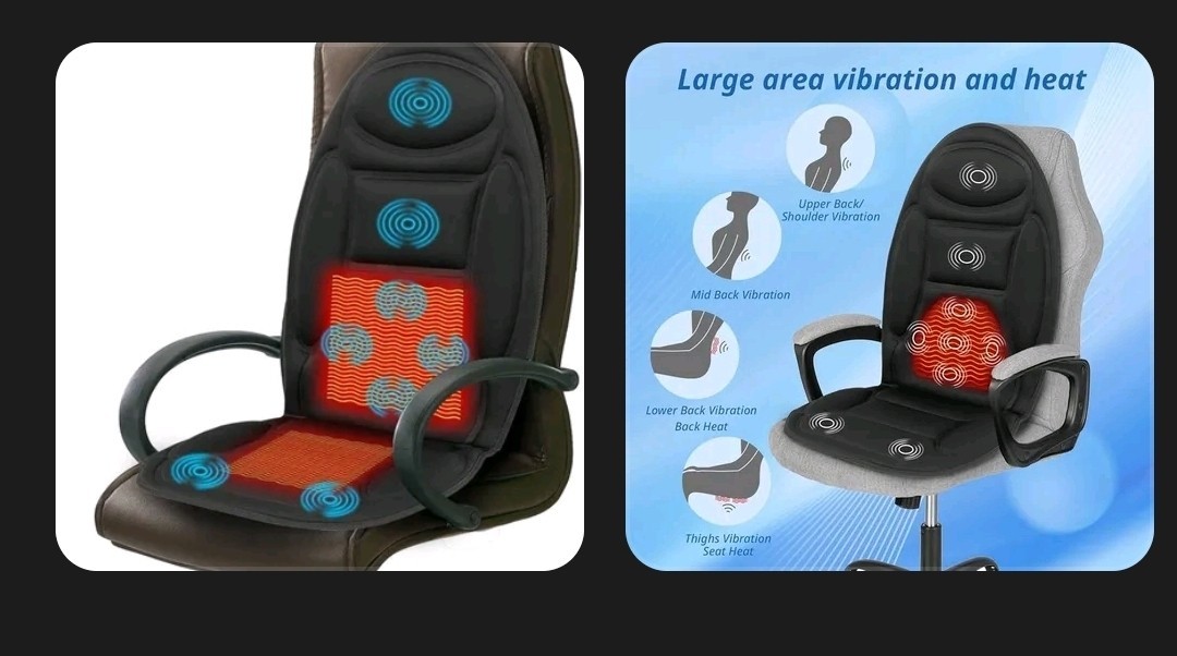 Mynt Back Massager Seat Cushion Massager with Heat, 8 Vibration Massage Nodes