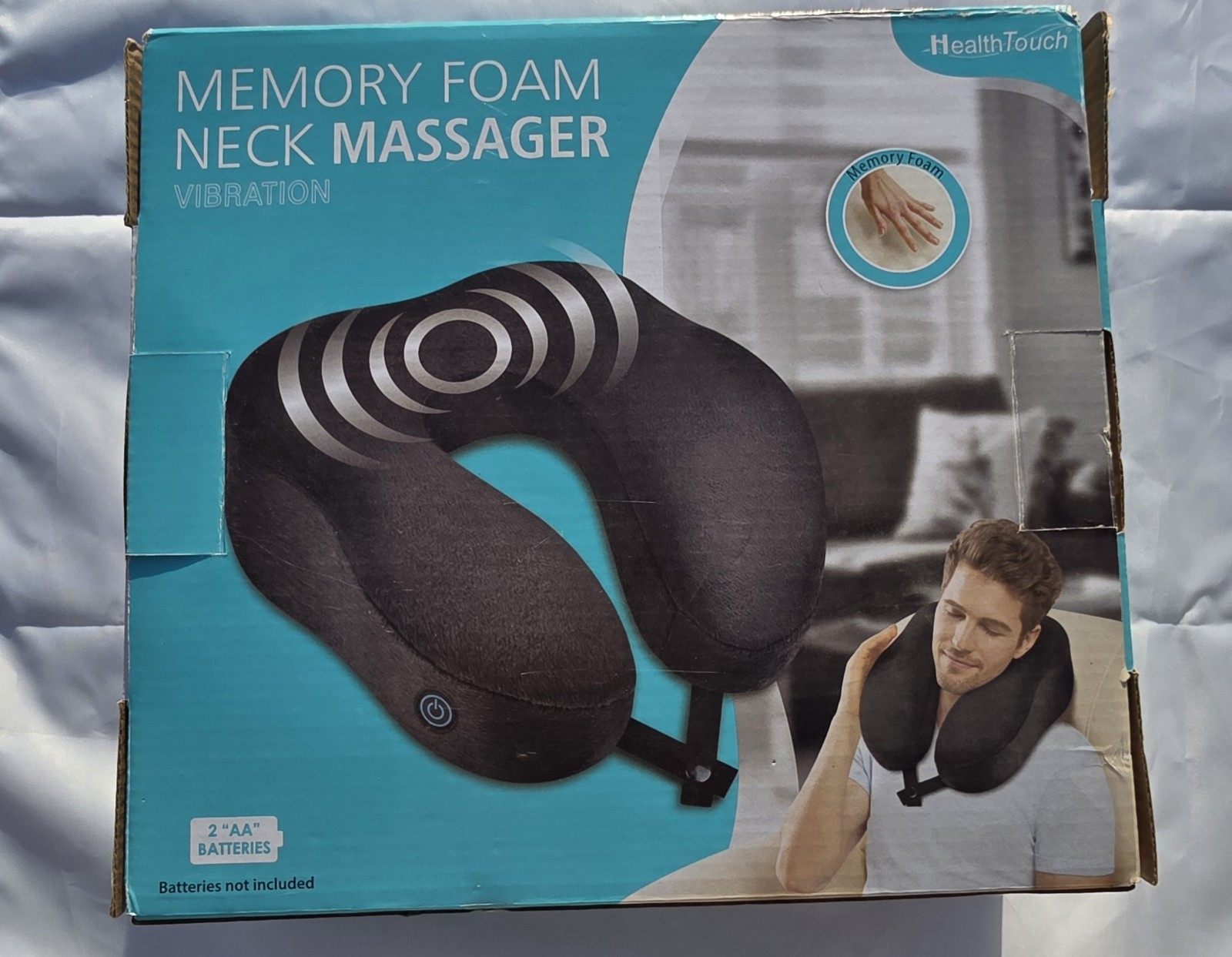 Health Touch Memory Foam Neck Massager Vibration functionality Black New