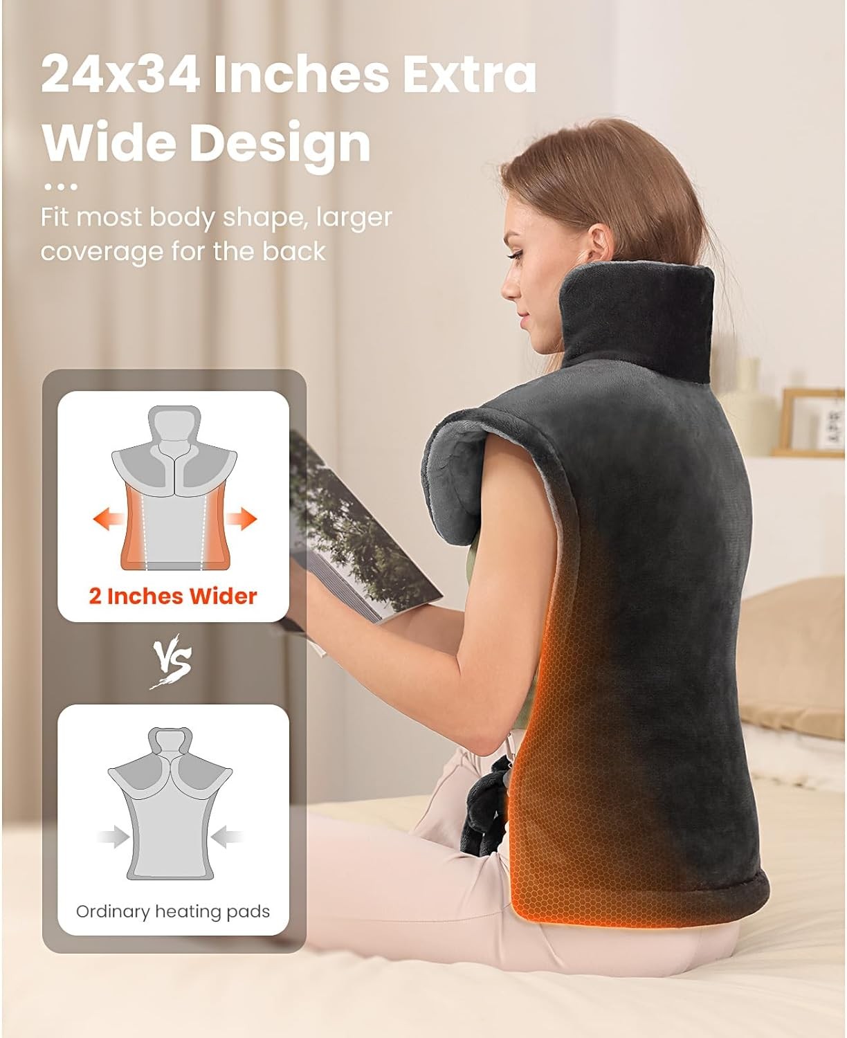 Electric Heating Pad +Leg Massager Machine Heat Air Compression Circulation Set