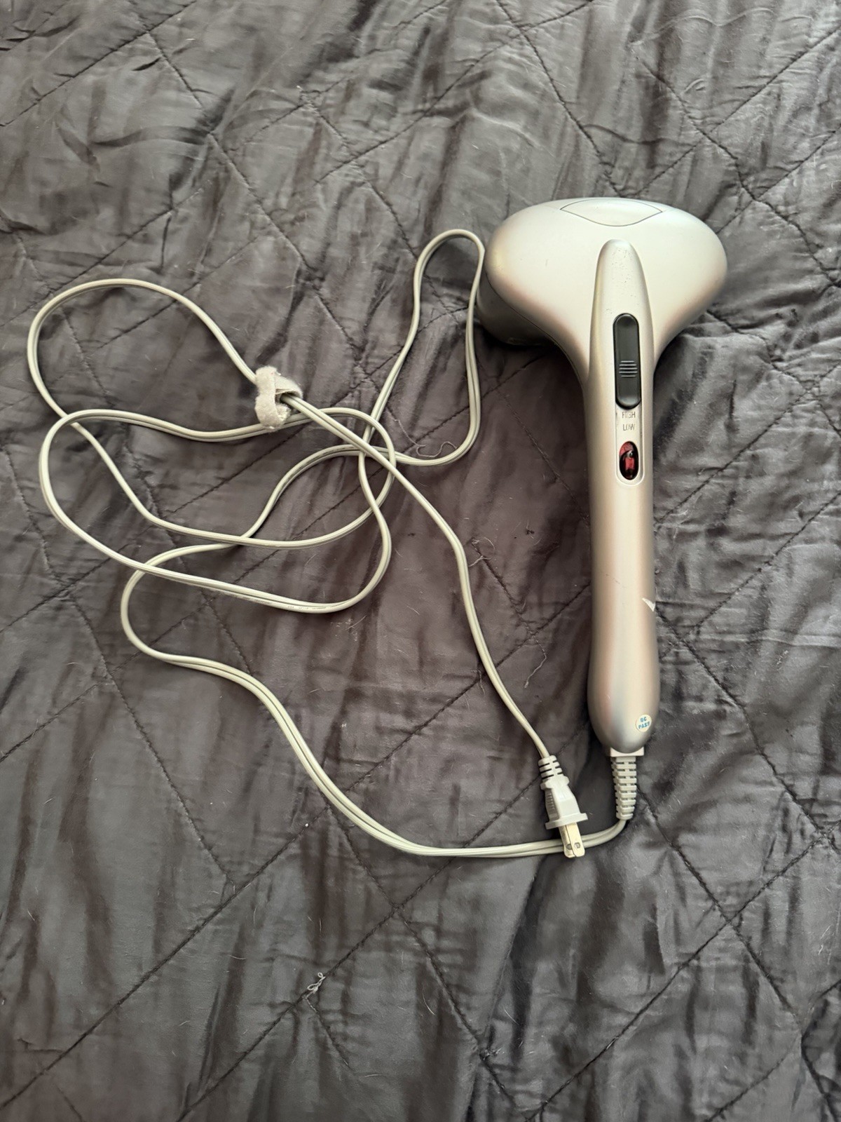 HoMedics MCS-150H Percussion Handheld Heated Massager, Corded, 2 Heads, Gray