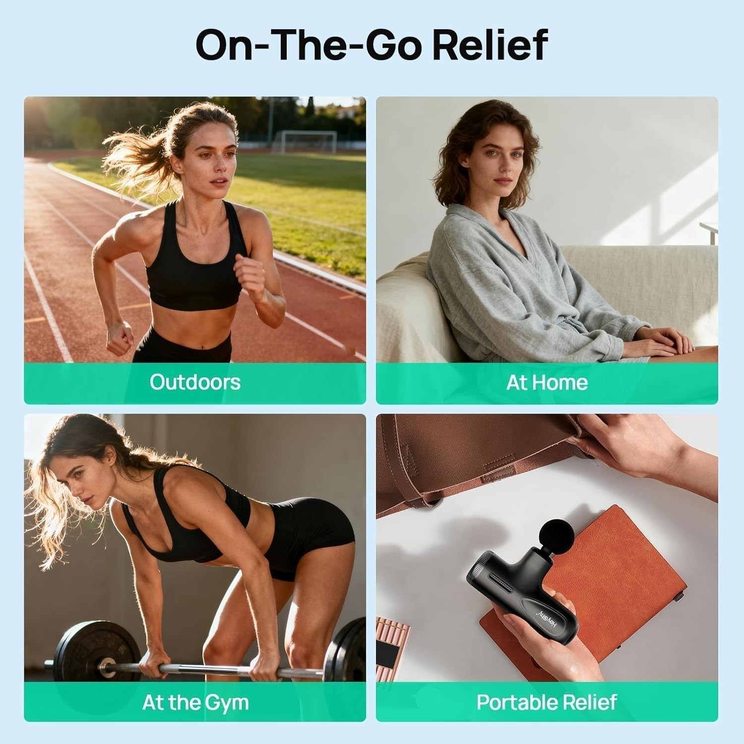 Cordless Handheld Massager with Auto Shut-off for Muscle Recovery and Relaxation
