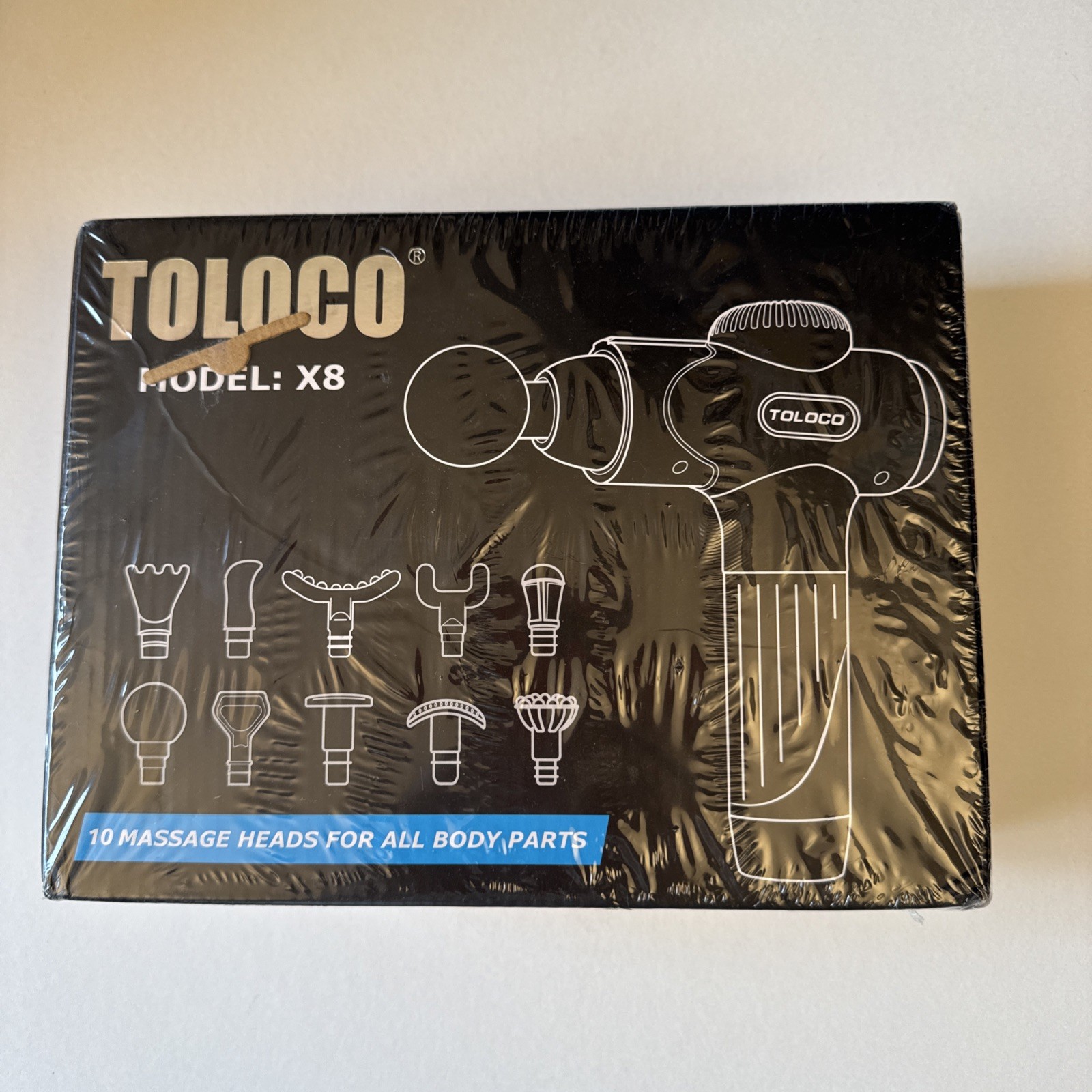 TOLOCO Model: X8 Massage Gun with LED Screen, 10 Detachable Heads and 7 Speeds