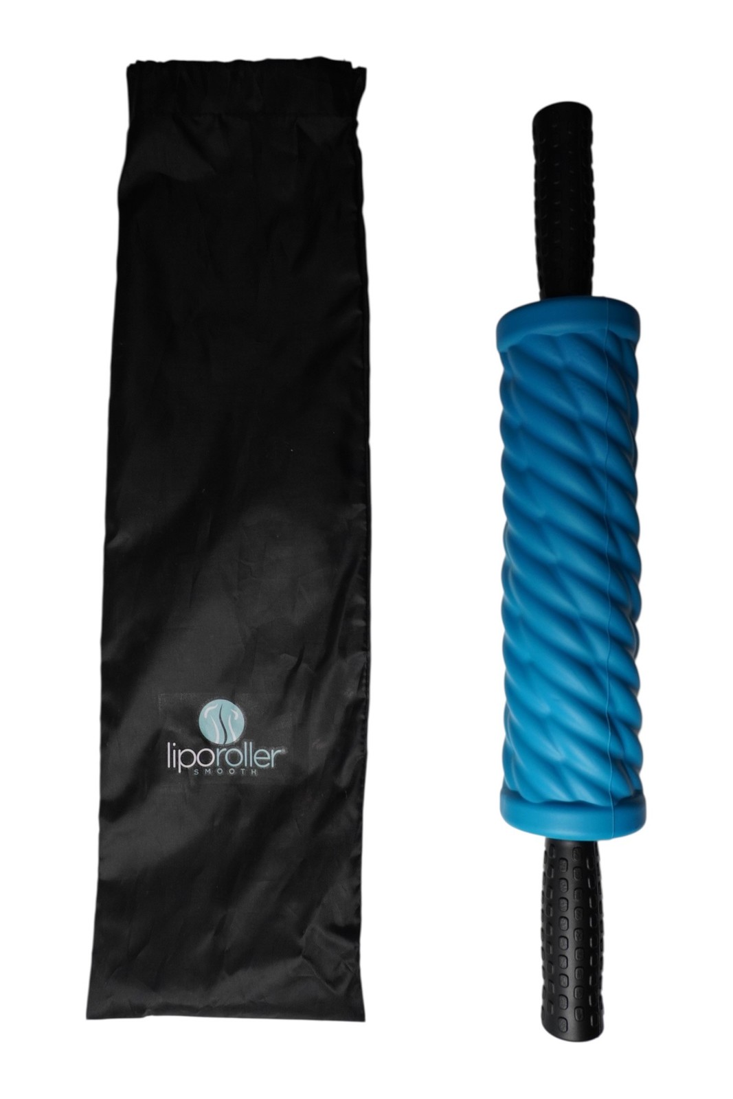 Liporoller SMOOTH Manual Muscle Massage Roller with Carry Bag – Blue & Black