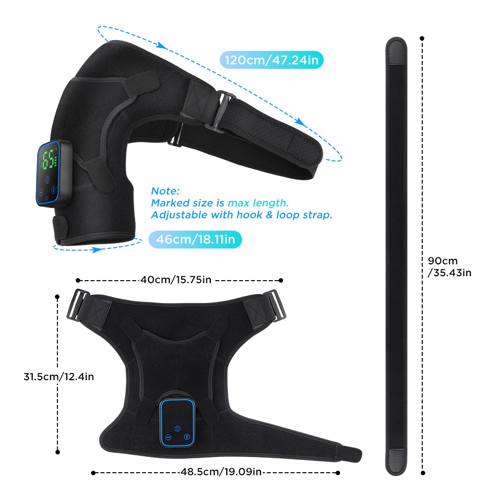 Heated Shoulder Massager with Vibration Massage Brace Joint Pain Relief Electric