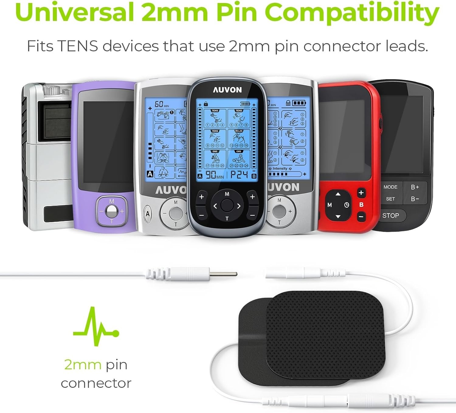 Universal Compatibility 20-Piece Black TENS Electrode Patches for Muscle Therapy