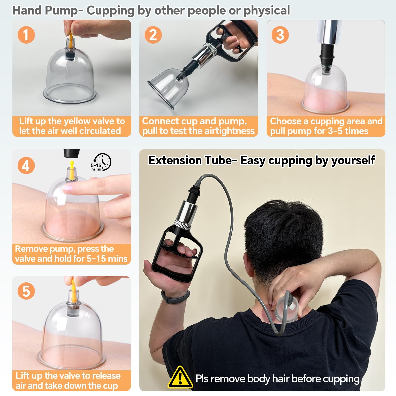 AIKOTOO Cupping Kit for Massage Therapy Set with 12 CUPS, Black Hand Pump
