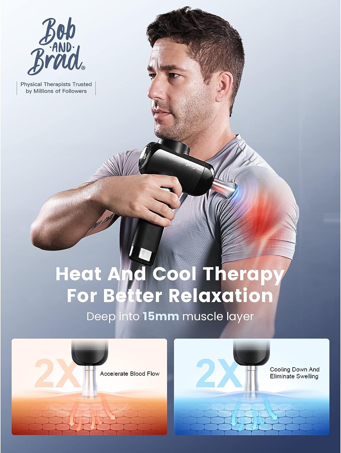 BOB AND BRAD X6 Pro Massage Gun Deep Tissue Massager for Muscle Vibrating Relax