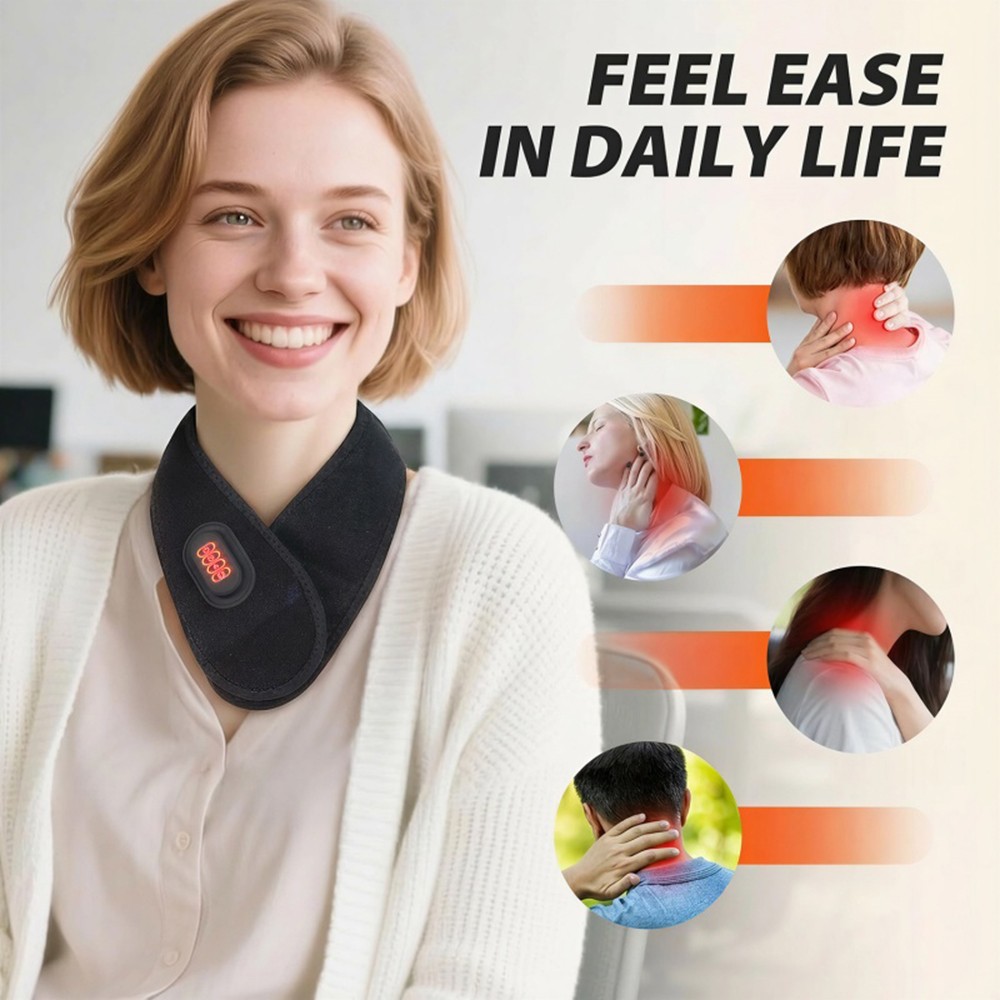 660nm 850nm Red Light & Vibration Therapy Infrared Heating Pad for Neck Pain