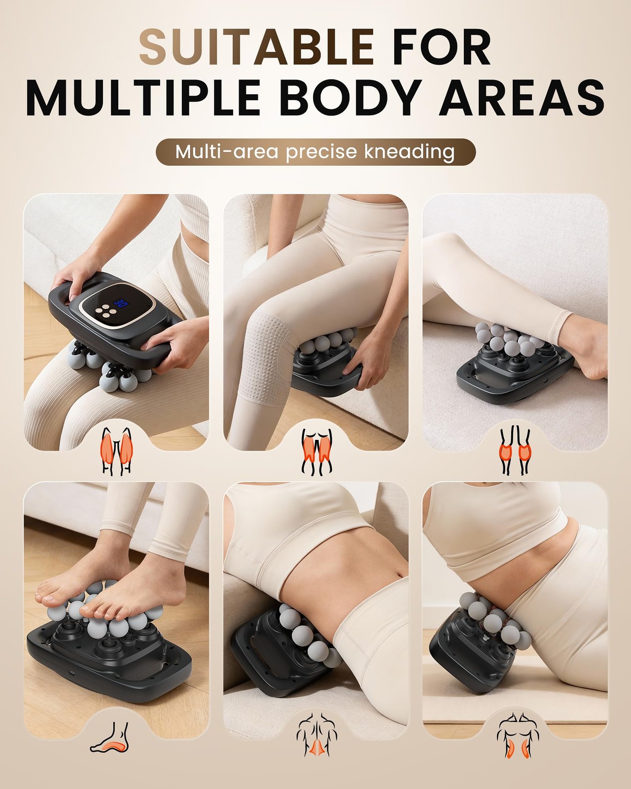 EIWAJKXE 16 Head Massage Gun Deep Tissue, Back Massager with 3 Modes & Grey
