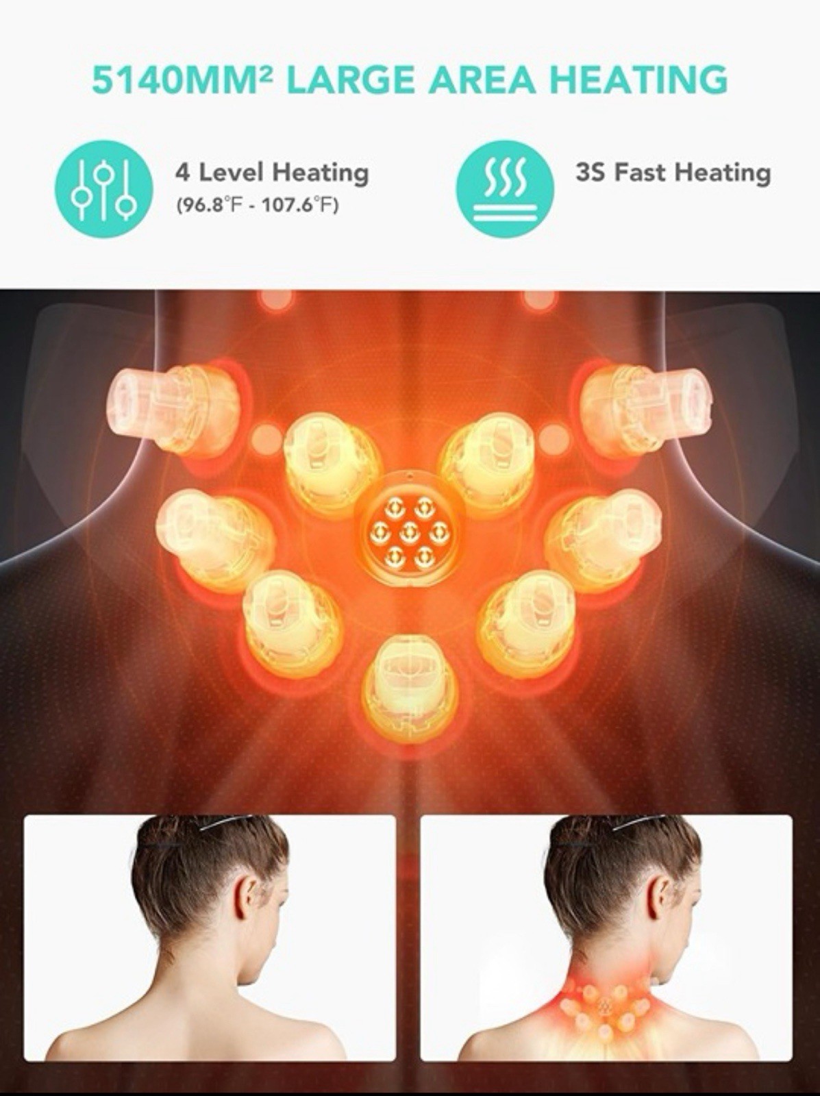 SKG Cordless Neck Massager Pain Relief Deep Tissue Vibration Foldable G7Pro-Fold