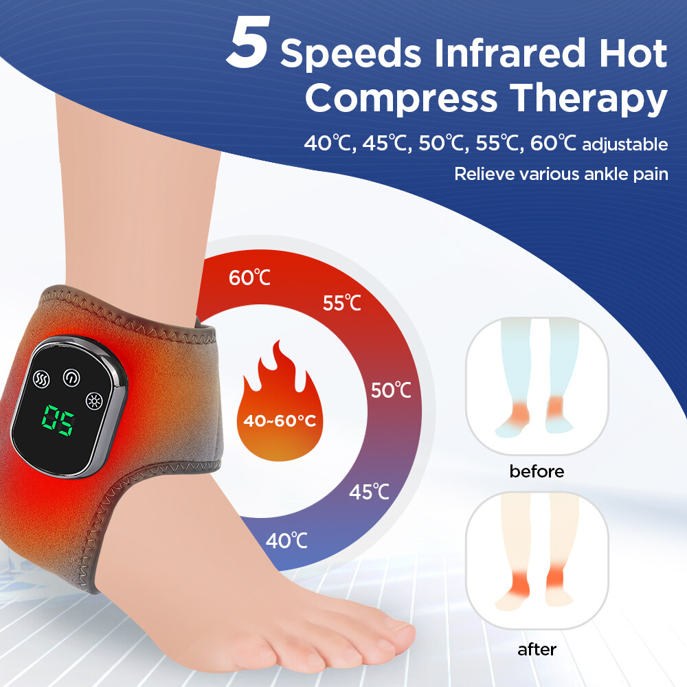 Electric USB Heating Warm Ankle Pad Heated Massager Pain Relief Heat Brace Wrap