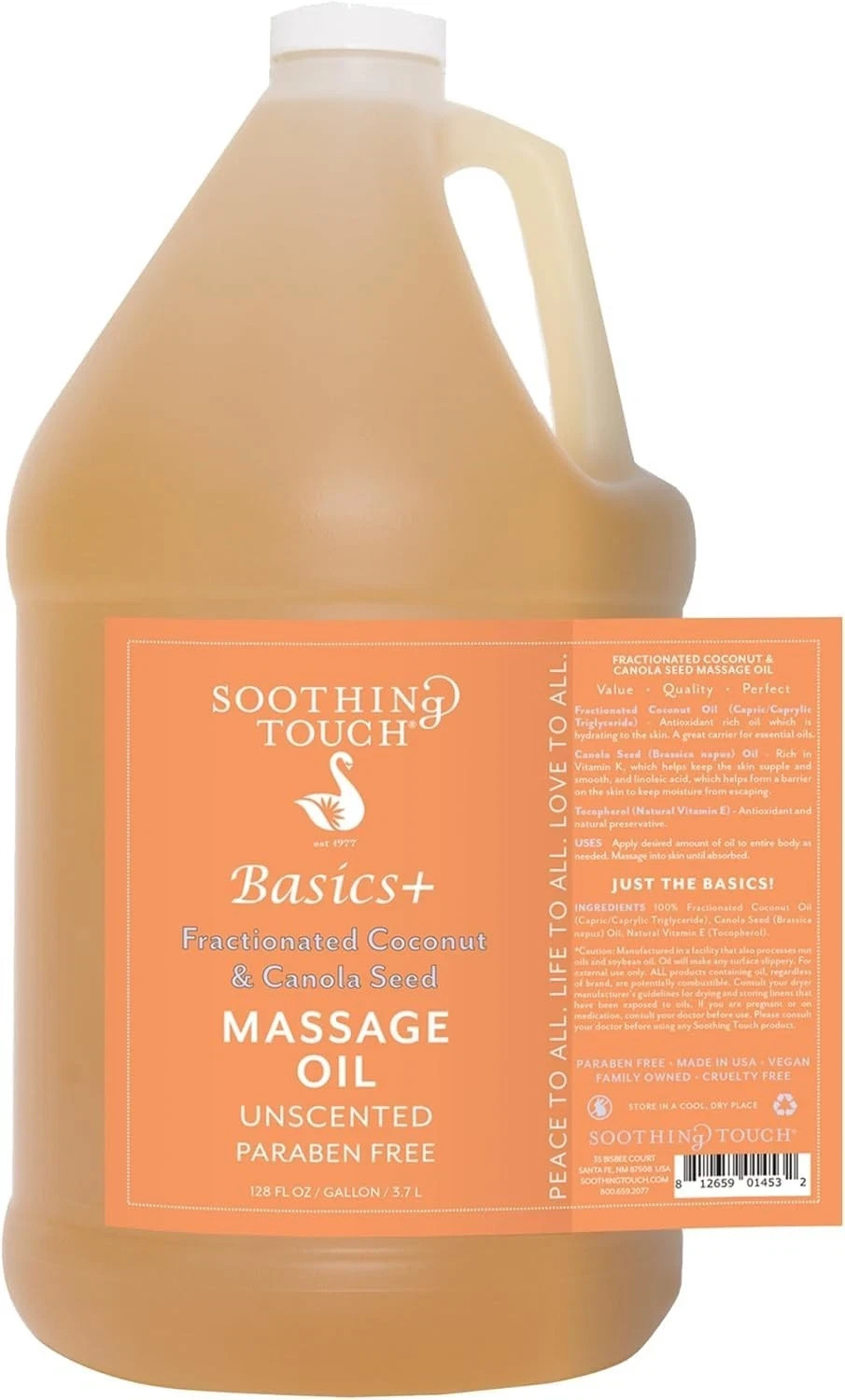 Soothing Touch ​Basics+ Fractionated Coconut ​​& Canola ​Seed ​Massage Oil, 1…
