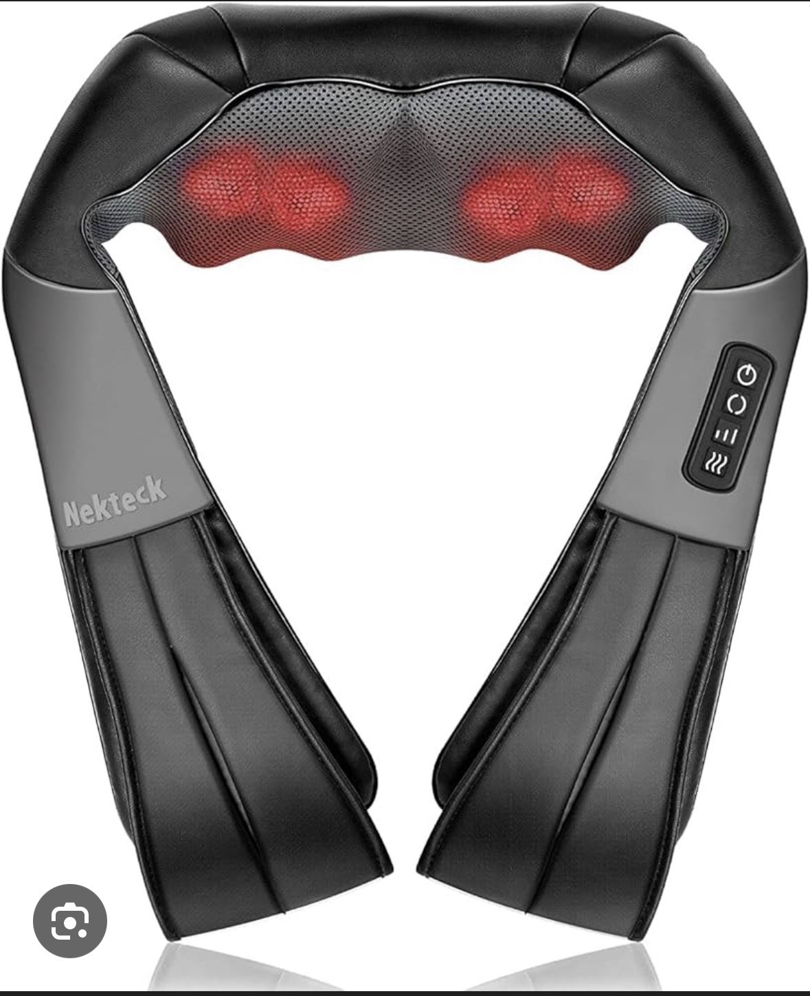 Nekteck Cordless Shiatsu Neck and Back Massager with Soothing Heat, Rechargea…