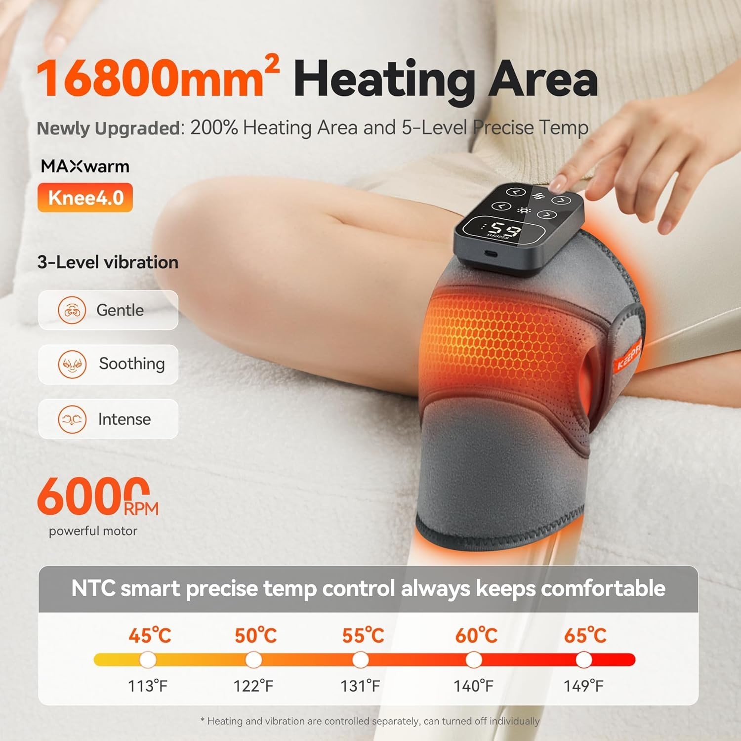Cordless Knee Massager W/ Heat Vibration Pain Relief MAXwarm 4.0[2026 Upgraded]