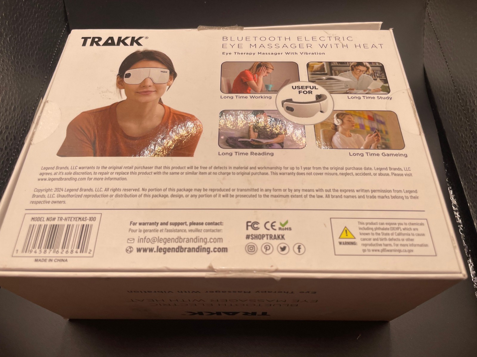 TRAKK Bluetooth Electric Eye Massager with Heat & Vibration Model TR-HTEYEMAS