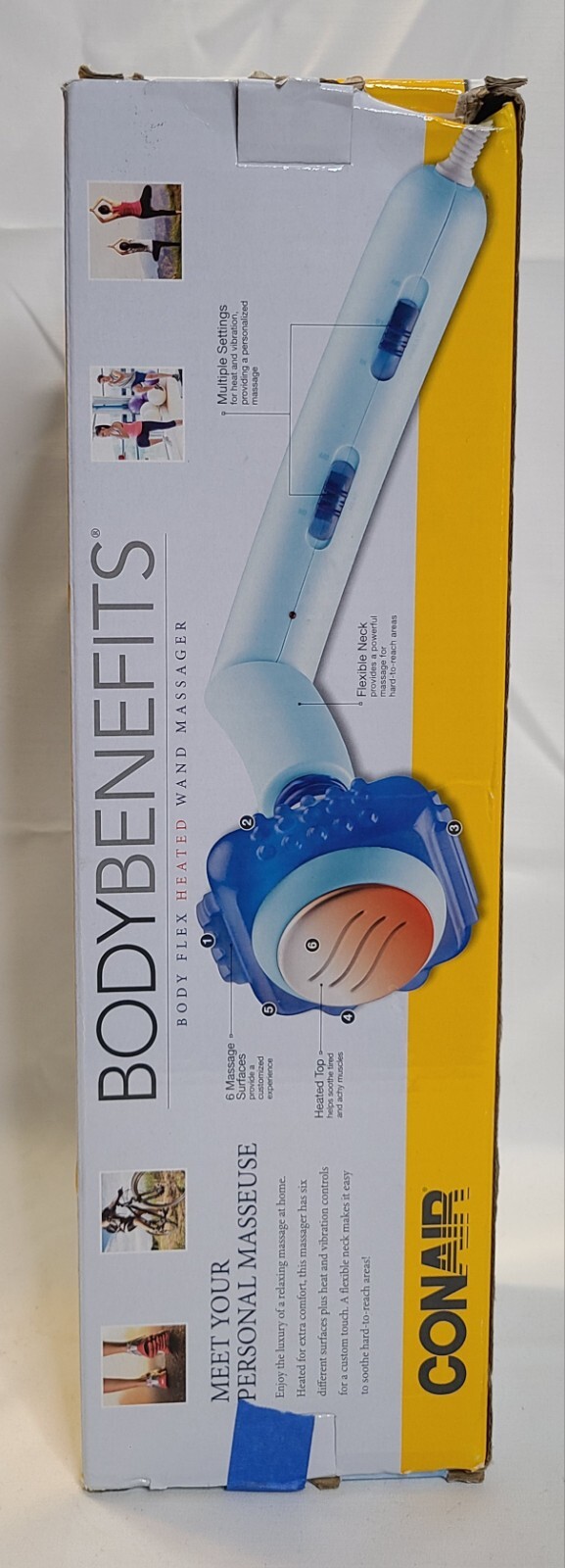 Conair Heat Full Body Flex Massager Wand Multiple Settings Electric Plug TESTED