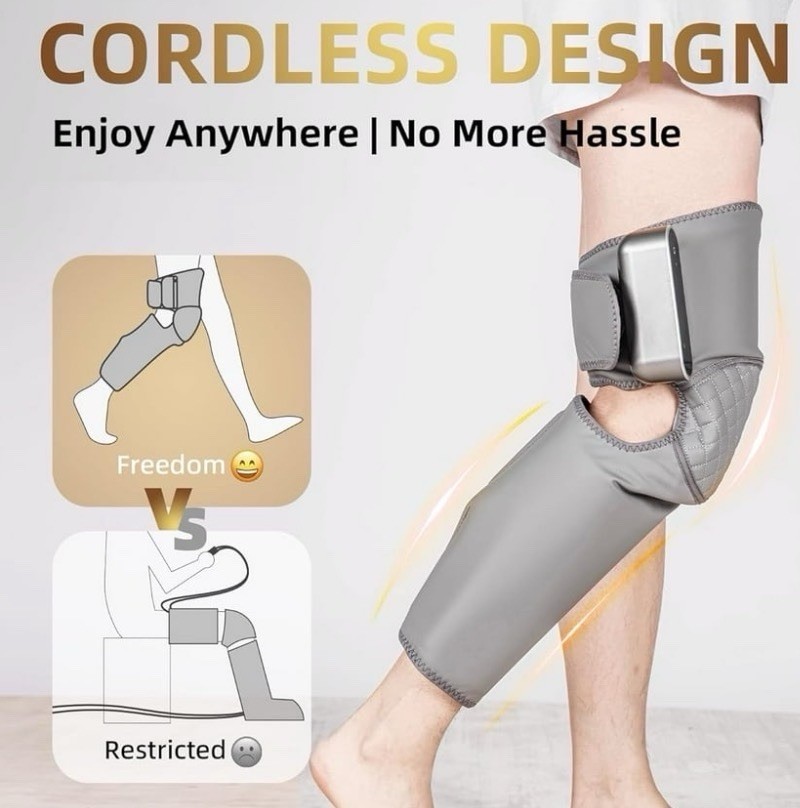 Cordless Heated Air Compression Knee~Leg~Calf~ Arm Massager – 3 Modes NIB 🆓 🚢