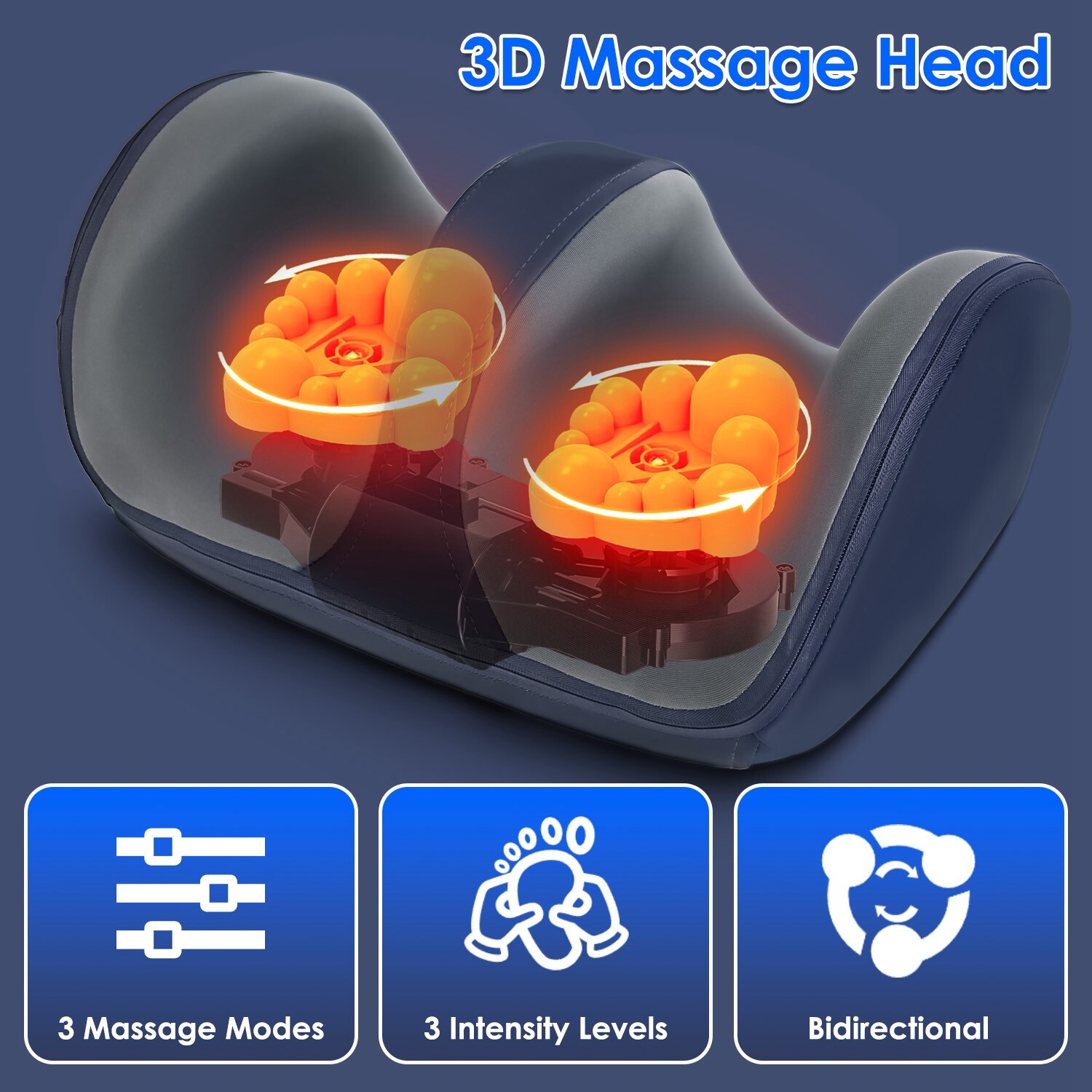 Electric Shiatsu Arm Legs Foot Massager Machine with Controller Heat Therapy