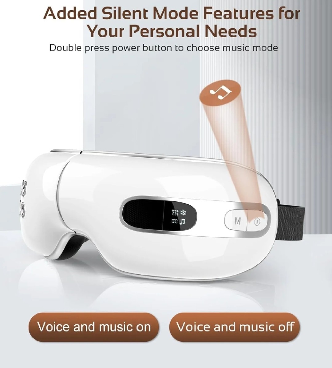 Smart Eye Massager – Heating & Cooling Therapy with Bluetooth Music Support