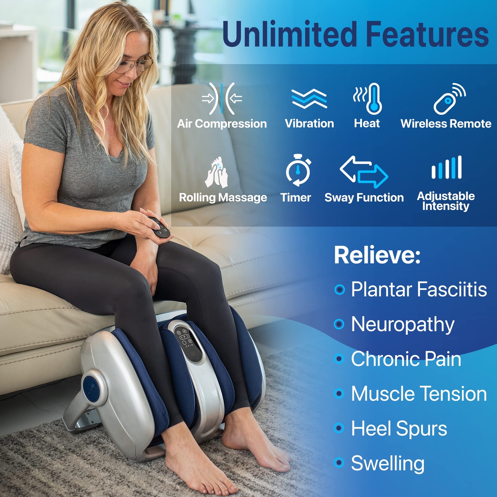 MIKO Shiatsu Foot Massager for Circulation & Pain Relief – Deep Tissue Kneading