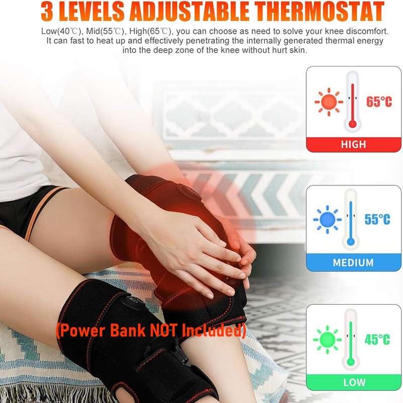 Heated Knee Massager Rechargeable Electric Massager for Knee Joint Pain Relief