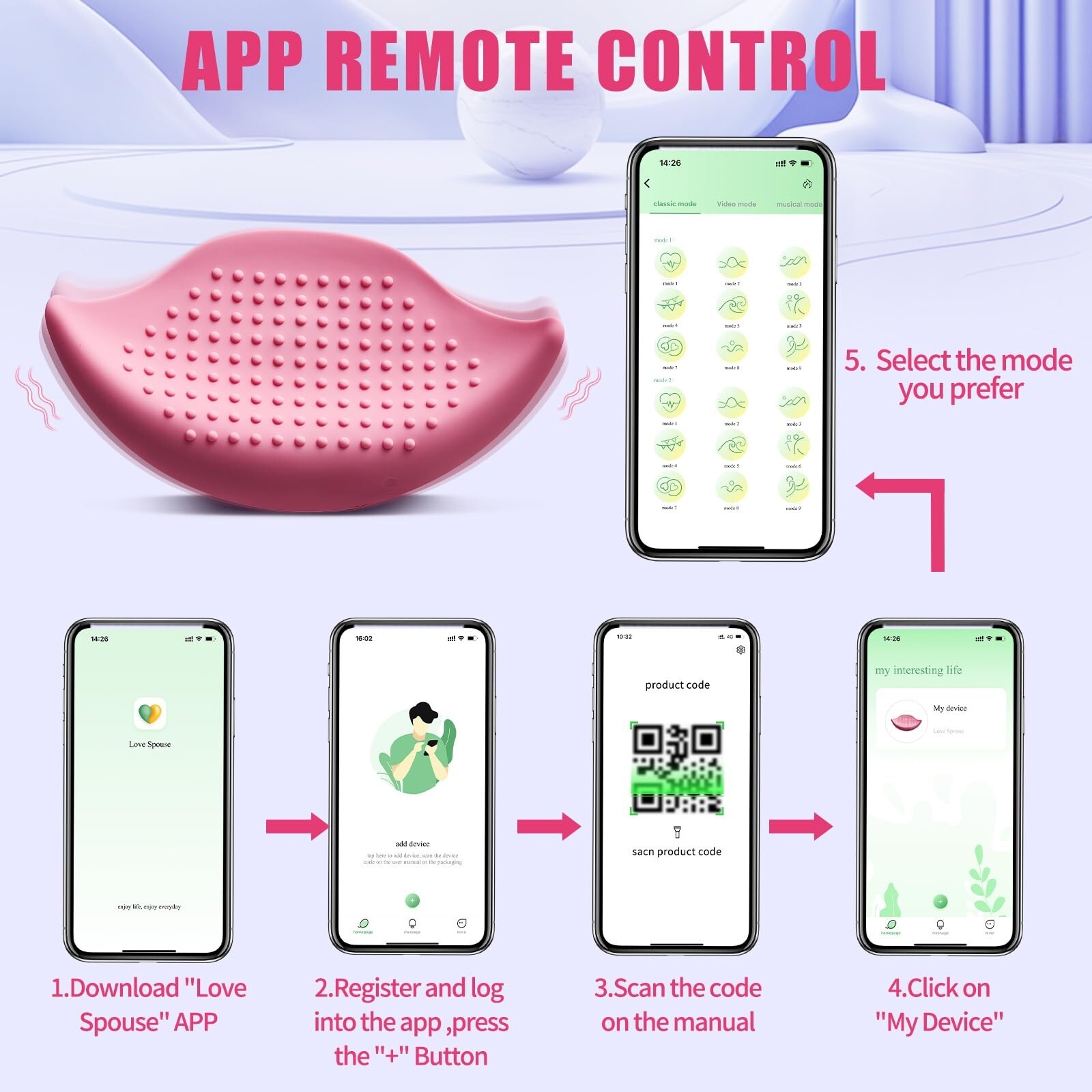 10 Powerful Vibration Modes App Remote Control,Toys for Couples