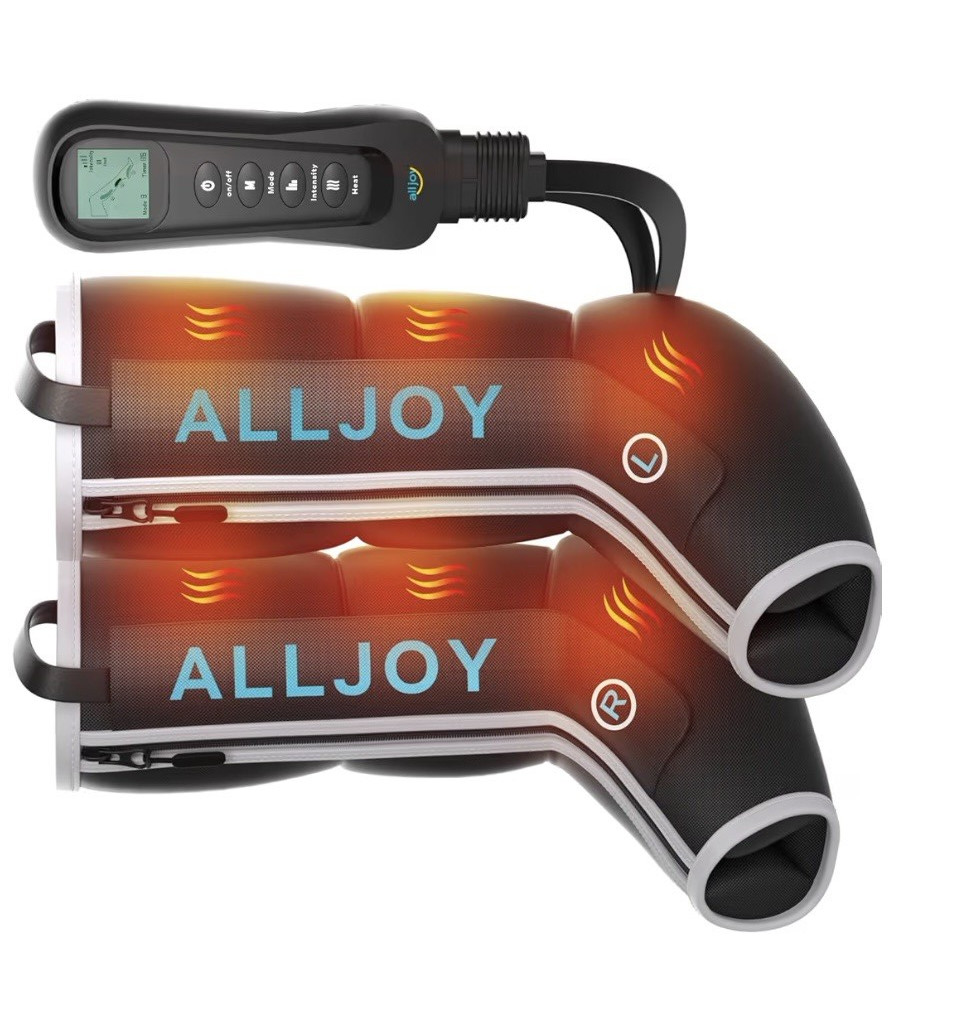 ALLJOY Leg Compression Massager Boots w/ Heat, Air Compression, Remote, Memory