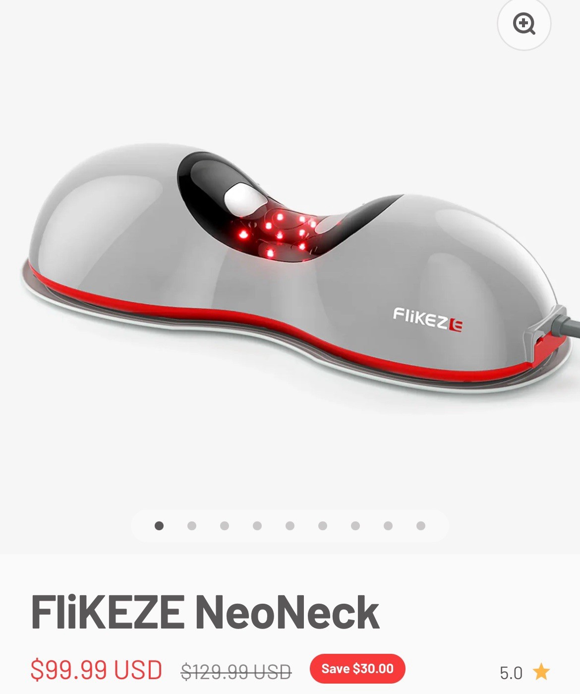 Flikeze NeoNeck Smart Neck Massager Red Light Therapy Heat Traction Device