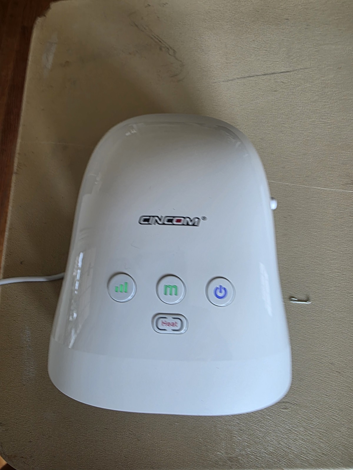 CINCOM CM-026H Heated Hand Massager, Corded 5V USB, CE/FCC/RoHS, White