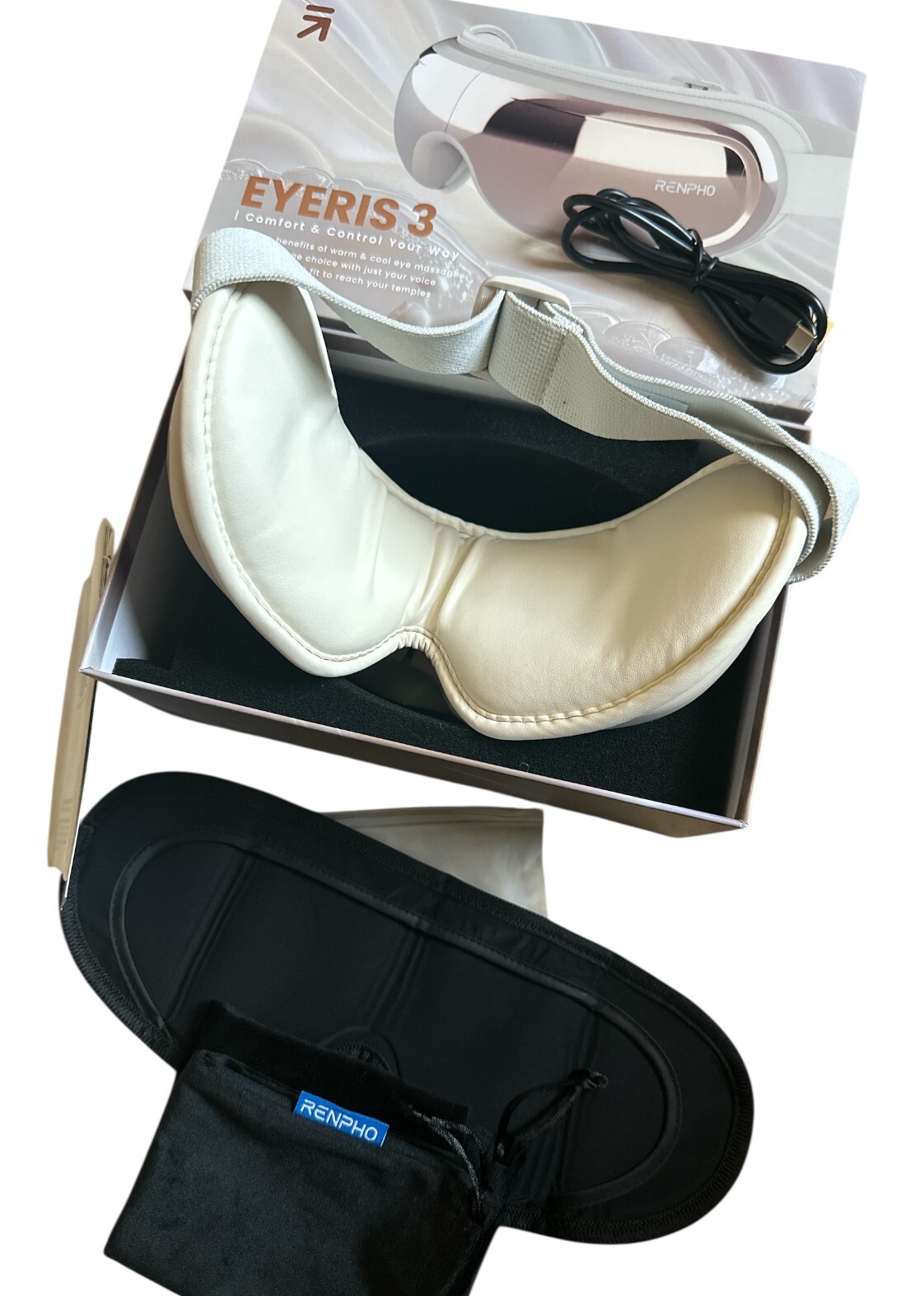 RENPHO Eyeris 3 Eye Massager with Heat & Cooling Voice Control Migraine Relief
