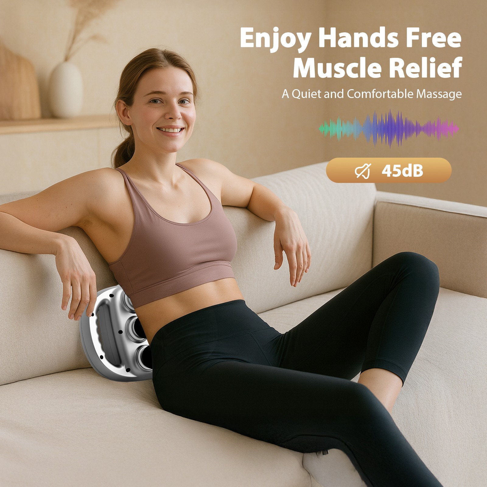 Massage Gun Deep Tissue Massager 6 Head 9 Modes 9 Speed Levels Muscle Relax NEW