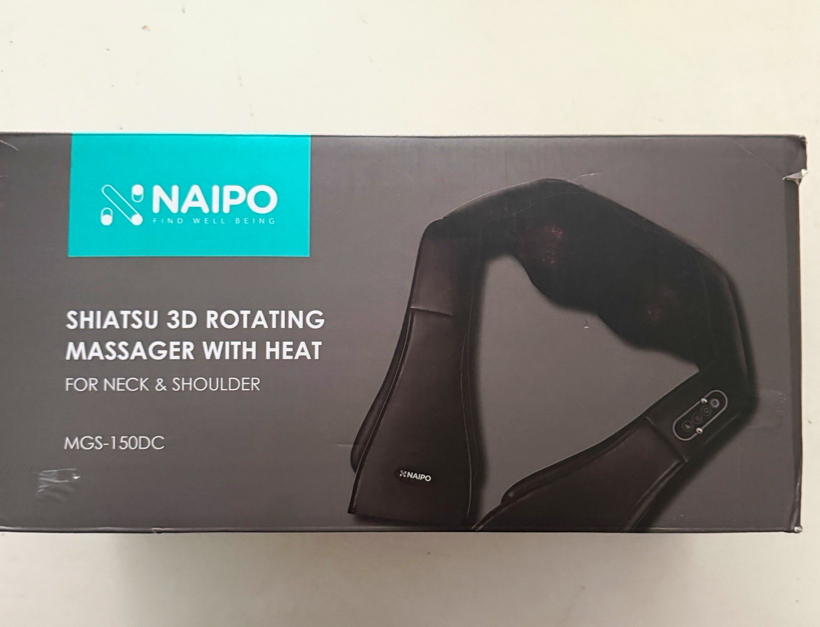 Naipo MGS-150DC Shiatsu 3D Neck Shoulder Massager w/ Heat Open Box Tested