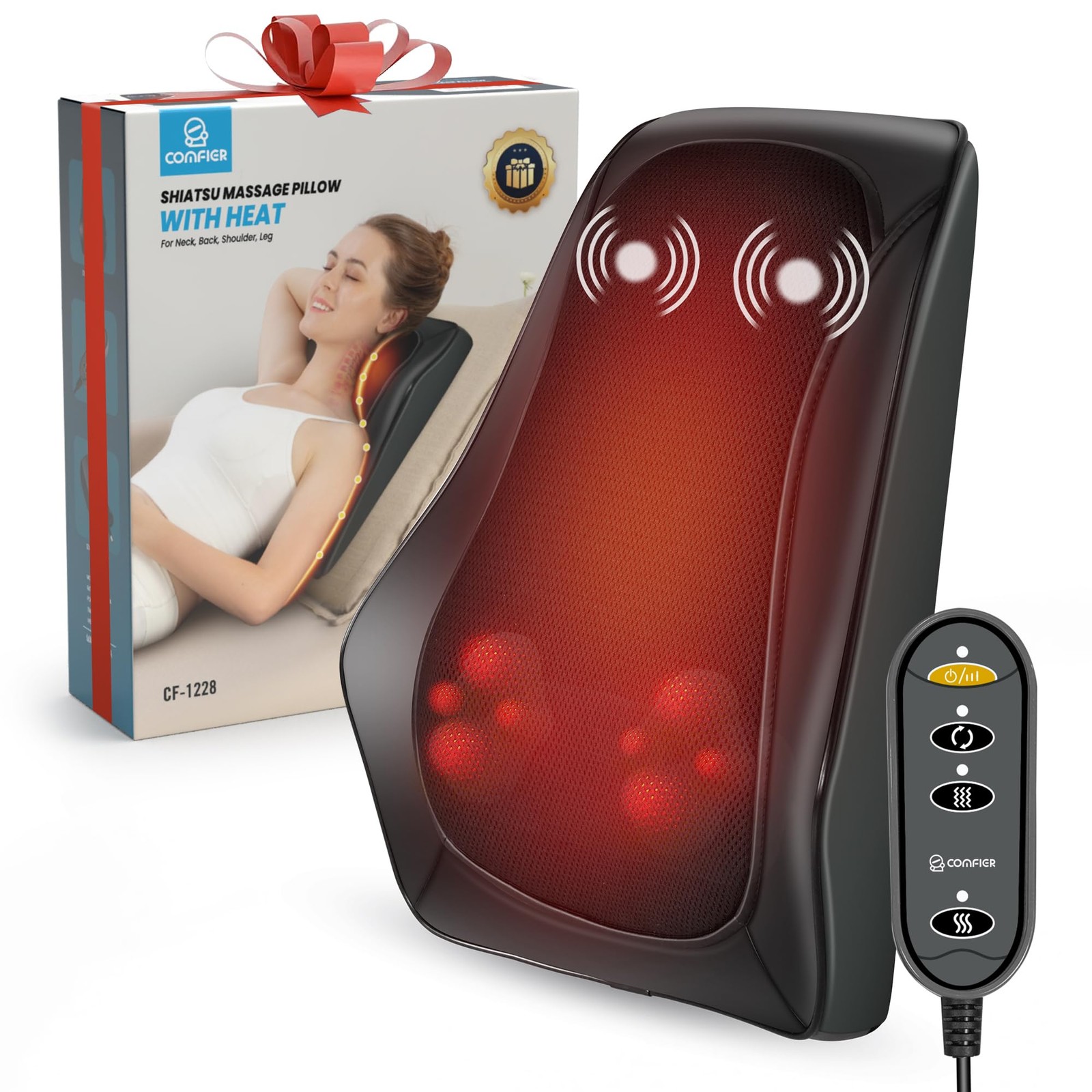 COMFIER Valentine’s Day Gifts for Her Him,Back Massager with Medium, Black